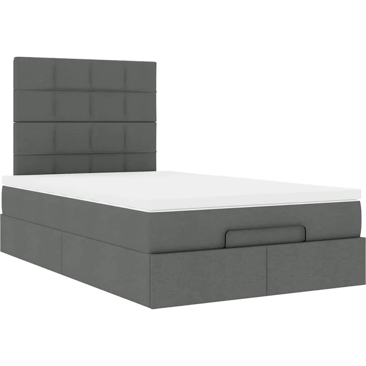 vidaXL Ottoman-Bett mit Matratze & LEDs Dunkelgrau 120x190 cm Stoff 3313990 – Bild 6