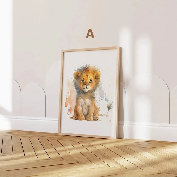 JUSTGOODMOOD Poster ® Tiere Wald Dschungel Aquarell Kinderzimmer, D Elefant (1 St), verschiedene Größen wählbar – Bild 4