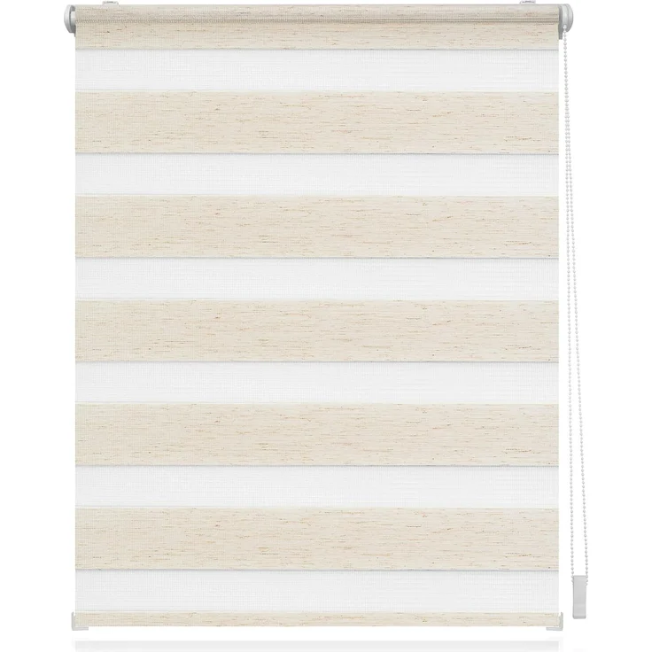 Lichtblick Sonnenschutzsysteme GmbH Doppelrollo Kopenhagen 55 cm x 150 cm (BxL) Natur modernes Duo Rollo; Klemm- und schraubbar; Lichtdurchlässig und blickdicht – Bild 1