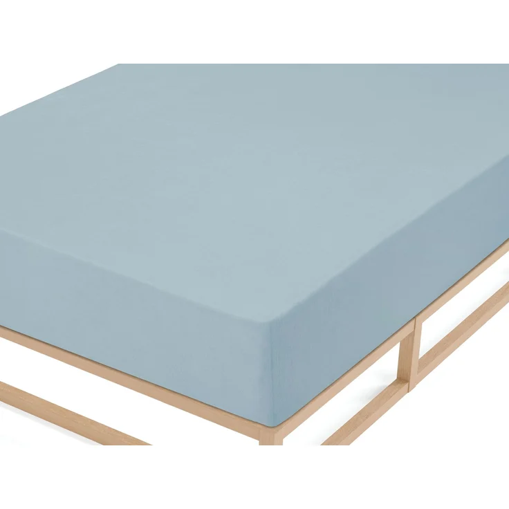 biberna Frottee-Stretch-Spannbetttuch 0012344, taubenblau, 1x 180x200 cm - 200x200 cm – Bild 1
