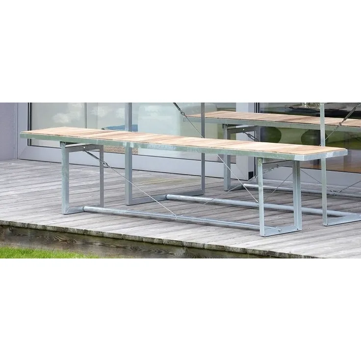 Bank Jever 220cm aus massiven Teakleisten