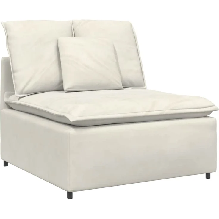 vidaXL Modulares Sofa Mittelmodul mit Kissen Creme 100 cm 4104436 – Bild 2