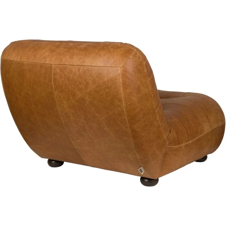 Loungesessel Wyatt Cognac aus Leder mit Gummibaumholz-Beinen – Bild 3