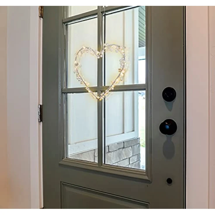 COZY HOME LED-Lichterkette Lichterketten Herz Lichterkranz LED Herz mit Stecker warmweiß Fenster – Bild 7