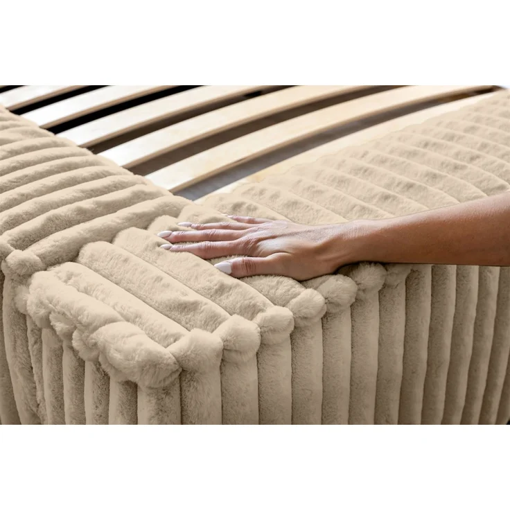 Polsterbett Doppelbett TULSA 180x200cm in Stoff Vito Beige – Bild 4