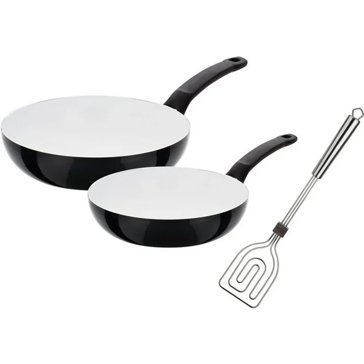 GSW Pfannen-Set CERAMICA Blanca, Aluminium (Set, 3-tlg, 1x Bratpfanne Ø 24 cm, 1x Bratpfanne Ø 28 cm), Induktion – Bild 4