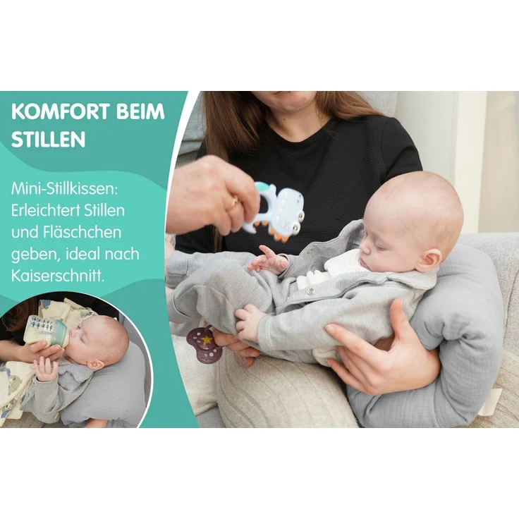 Totsy Baby Stillkissen klein Breastfeeding Nursing Pillow für unterwegs - Stillmuff Armkissen – Bild 3