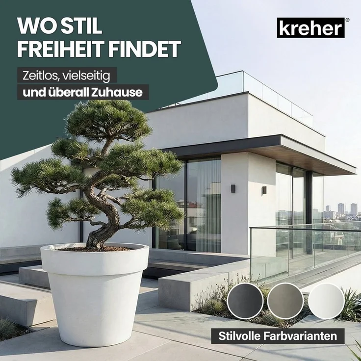 Kreher Pflanzkübel Set 'LIKE' XXL + XL - rollbar - aus Kunststoff - UV-beständig – Bild 4