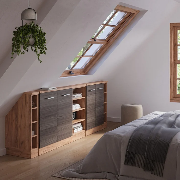 Küchenschrank für Dachschrägen R-Line Edelgrau 210 cm 5er Set Vicco – Bild 5
