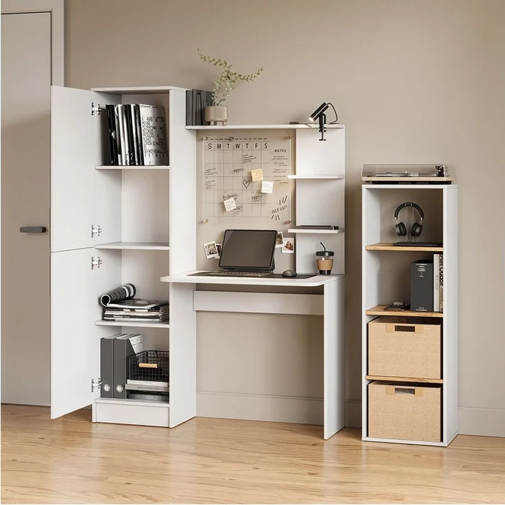 Livinity® Schreibtisch Rina, Weiß, 122.9 x 168 cm (1-St) – Bild 3
