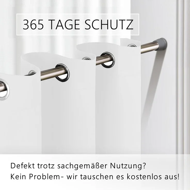 tinycurtains Türvorhang mit Stange silber 70-120 cm Thermo Vorhang ohne Bohren, blickdicht, Ösen, abdunkelnd, Polyester, weiß Purity, Türgardine mit Klemmstange Raumtrenner verdunkelnd – Bild 2