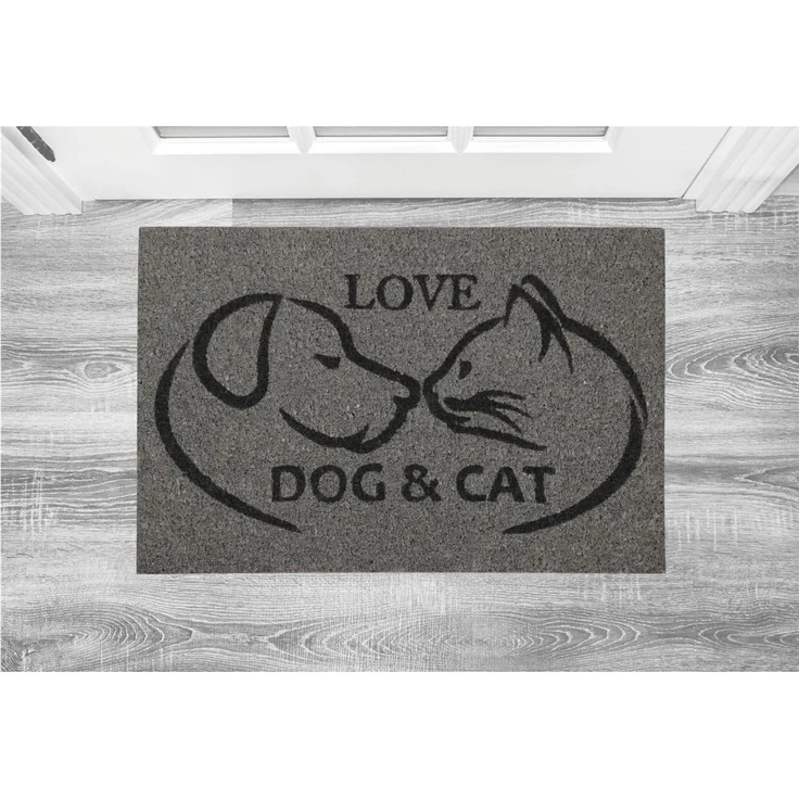 Bestlivings Fußmatte Kokos Schuhabtreter 40x60 cm in grau ( Hund & Katze ), weitere Motive erhältlich – Bild 2