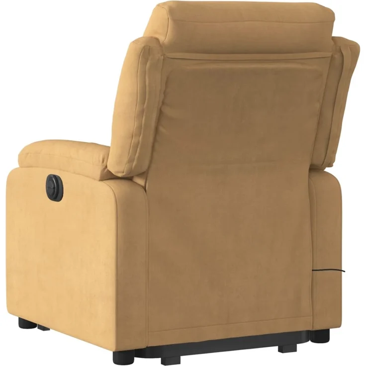 vidaXL Massagesessel mit Aufstehhilfe Braun Samt 3205111 – Bild 3