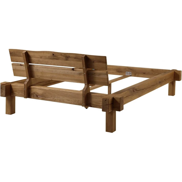 Balkenbett Wildeiche 160x200 tabacco geölt JANGALI #311 – Bild 9