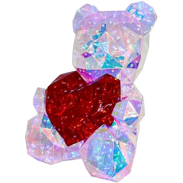 mikamax Light Up Teddy - 40 cm - Teddy - LED Bär - LED Teddy Groß - Tedi Led Lampe - Nachtlicht - Valentinsgeschenk