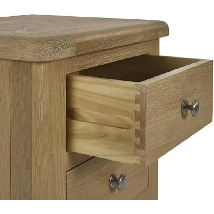 Julian Bowen Nachttisch „Memphis“, gekalkte Eiche, 3 Schubladen – Bild 6