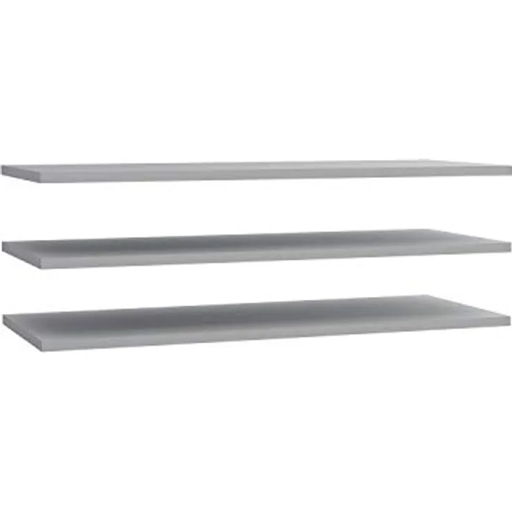 FORTE 3-er Set Einlegeböden breit, Holwerkstoff, Grau, 107,8 x 42 x 2,2 cm