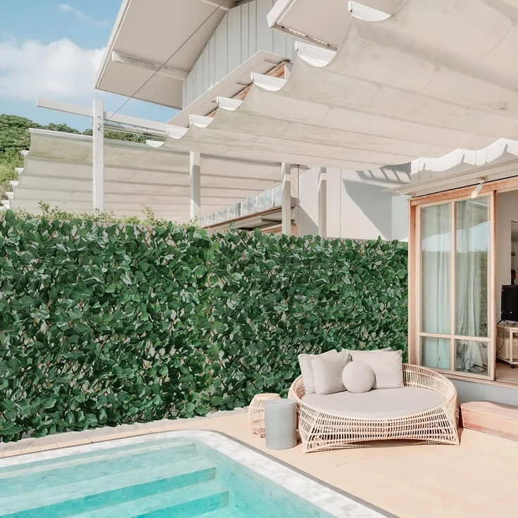 Coradoma Erweiterbarer Gitterzaun aus Weide mit künstlichem Blattwerk aus Ahornblätter – 100x200cm flexibel ausziehbar – Sichtschutz und Dekoration für Wohnzimmer, Garten, Balkon und Terrasse – Bild 4