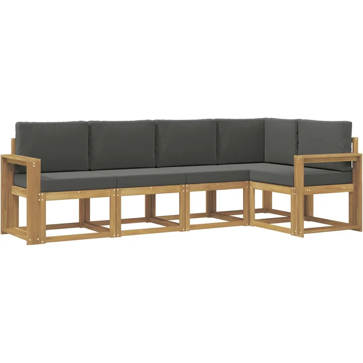 vidaXL Outdoor-Sofagarnitur 5 stk. 5-Sitzer Weiß und Anthrazit 3387636 – Bild 2
