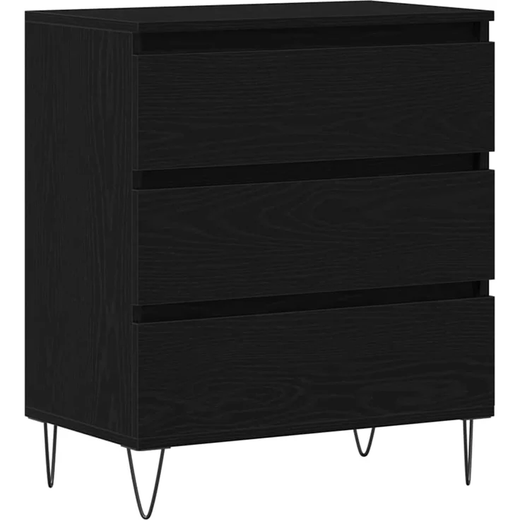 vidaXL Sideboard Schwarz Eichen-Optik 60 x 35 x 70 cm Holzwerkstoff 863497 – Bild 1
