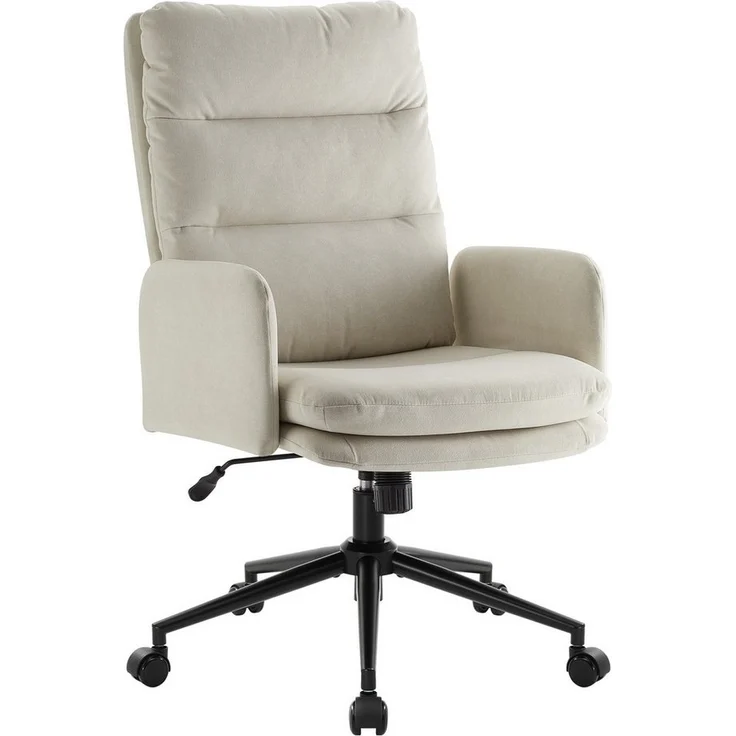 IWMH Bürostuhl Ergonomisch Schreibtischstuhl, Höhenverstellbar Drehstuhl mit Rollen, Lesesessel aus Stoff, Schminktisch Stuhl mit Höher Rückenlehne – Bild 1