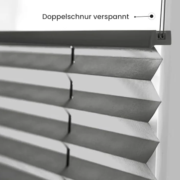 Sonello Plissee Klemmfix ohne Bohren 35x120 cm Anthrazit/Dunkelgrau Faltrollo Plisseerollo Jalousie für Tür & Fenster Blickdicht Sichtschutz Sonnenschutz Fertifplissee Rollo – Bild 3