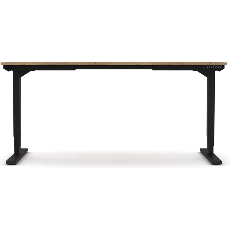 ASSMANN Elektrisch höhenverstellbarer Schreibtisch Y-Line 120x70cm Eiche Tabak Schwarz Metall Holz Melaminoberfläche – Bild 10