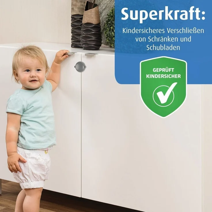 Schrankschloss für Doppeltüren, grau – Bild 2