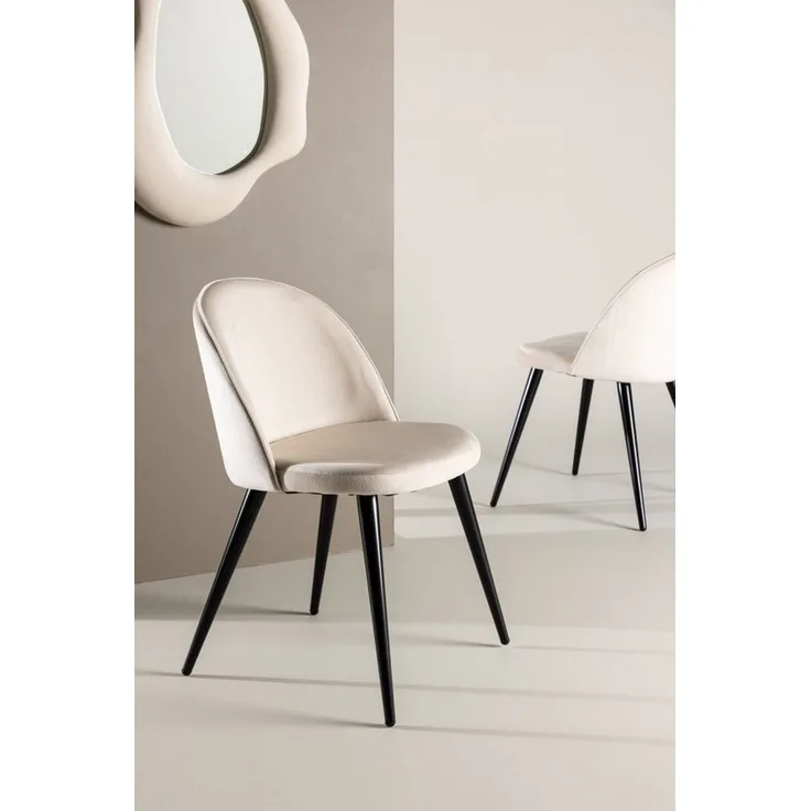 Venture Home Esszimmerstuhl Velvet, 2er-Set Esszimmerstühle in Meerblau-Samt, 150 kg belastbar (2 St), Polsterstuhl, weicher Bezug, Metallbeine, abgerundet