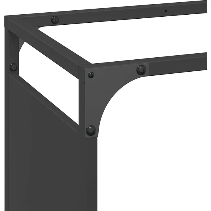 vidaXL Brennholzregal Schwarz 90x28x65 cm Kaltgewalzter Stahl 864203 – Bild 6