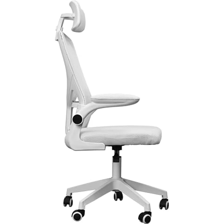 MARSGAMING MGC-ERGOPLUS, Professioneller Ergonomischer Stuhl, Dynamische Lendenwirbelstütze, Atmungsaktives Netz, Höhenverstellbar 115 und 125cm, Klappbare Armlehnen, Verstellbare Kopfstütze, Weiß – Bild 8