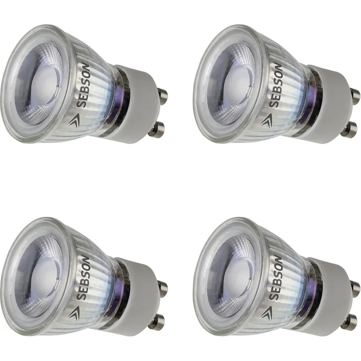SEBSON LED-Leuchtmittel LED Lampe GU10 warmweiß 3W 35mm Durchmesser Spot 230V - 4er Pack, GU10, 4 St, Warmweiß, Einbaustrahler 230V