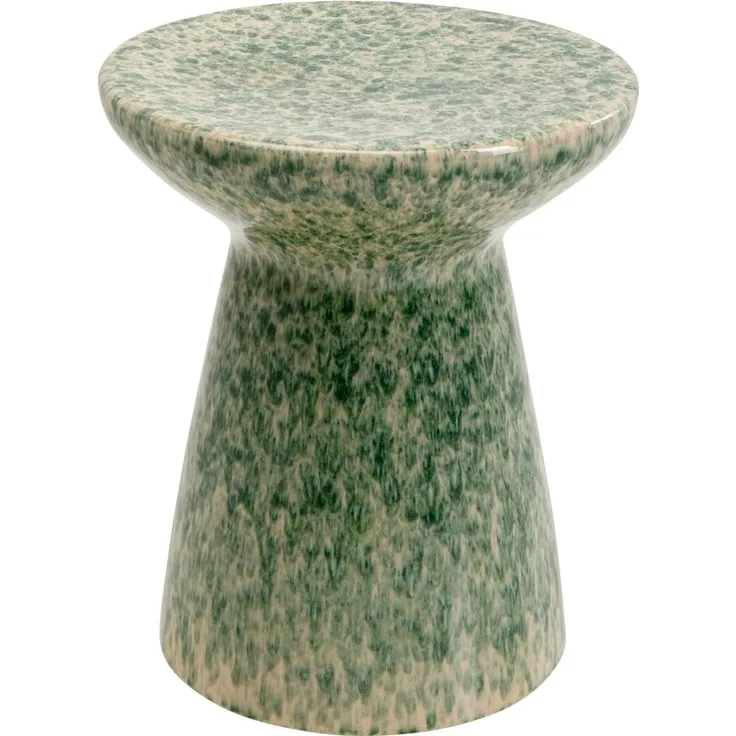 Kare Design Beistelltisch Arrivato, Grün, 36cm Durchmesser, Ablagetisch, Steintisch, Wohnzimmertisch, Blumenständer
