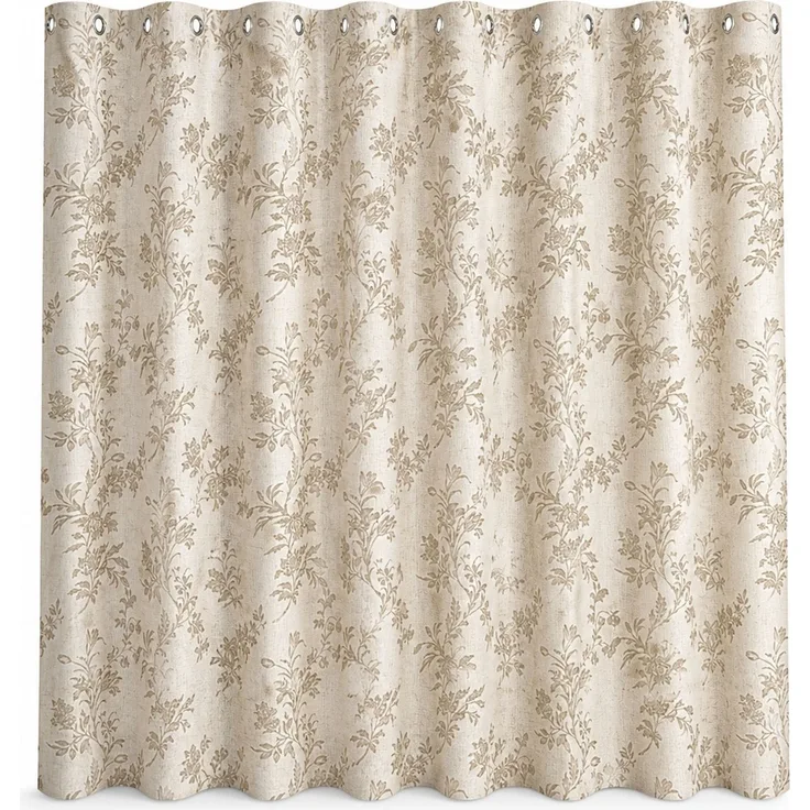 Duschvorhang mit floralem Digitaldruck, wasserabweisend und schimmelresistent, Beige, 150x200 cm