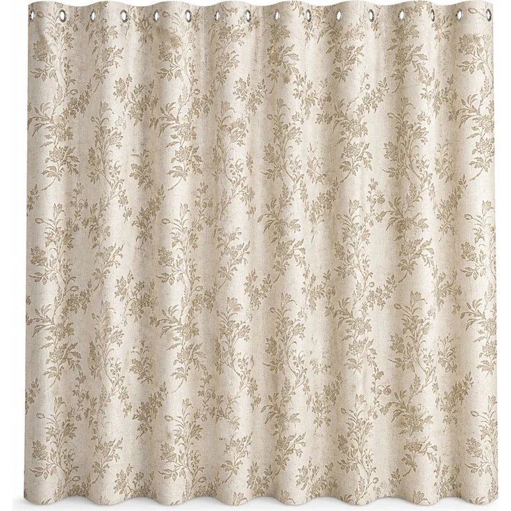 Duschvorhang mit floralem Digitaldruck, wasserabweisend und schimmelresistent, Beige, 150x200 cm – Bild 1