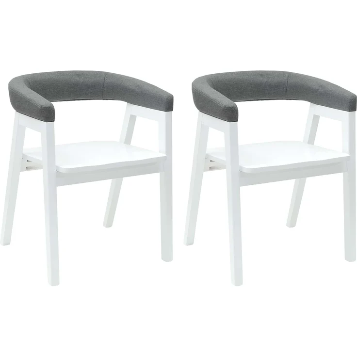 vidaXL Esszimmerstühle 2 pcs Weiß 54 x 57 x 73 cm Massives Gummiholz 42020426 – Bild 1