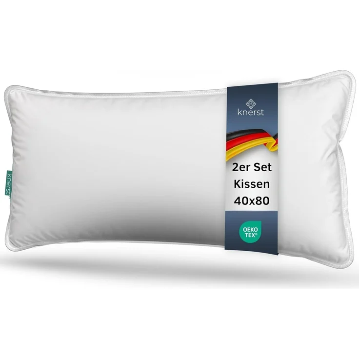 KNERST Kopfkissen Kopfkissen Nano Cloud Fill 100% Polyester, Füllung: NanoCloudFill Technologie – 100% Polyester, ergonomisches Schlafkissen ideal für jede Schlafposition, Kissen mit eleganter, weißer Biese – Bild 1
