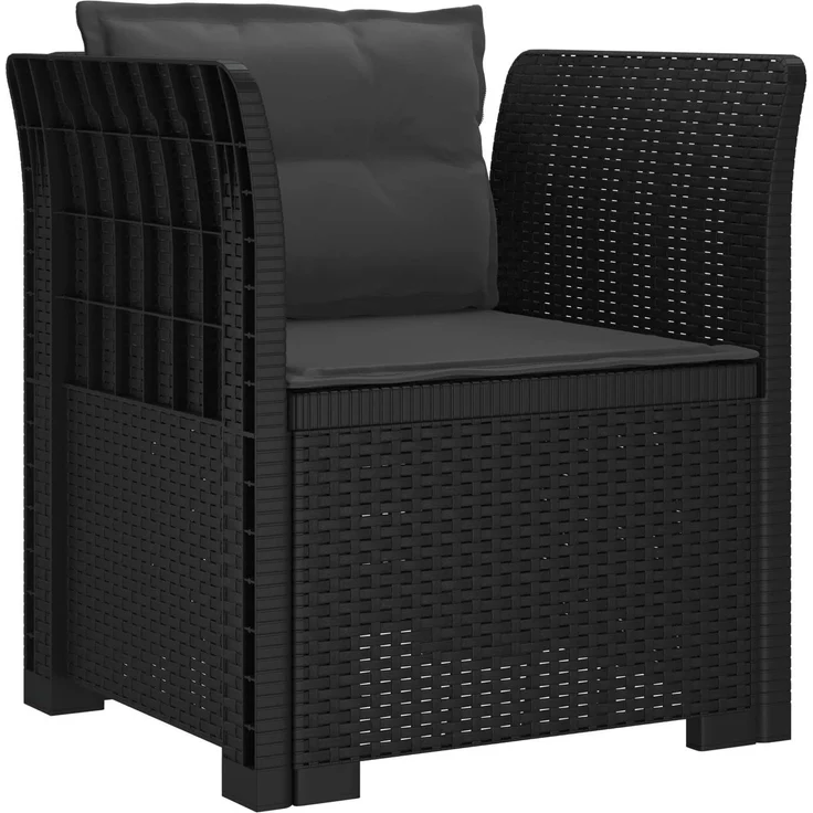 vidaXL 1-Sitzer Sessel mit Kissen Rattan-Look PP Anthrazit 8011869 – Bild 2