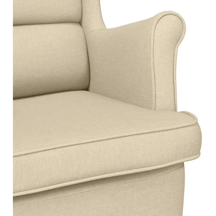 Schaukelsessel, Schaukelstuhl Creme 74x90x102 cm Stoff – Bild 7