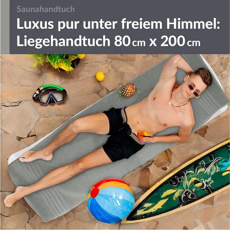 Lashuma Saunatuch XXL Handtuch London, Frottee (1-St), großes Badetuch Damen & Badehandtuch Herren 80x200 - Saunahandtuch – Bild 3