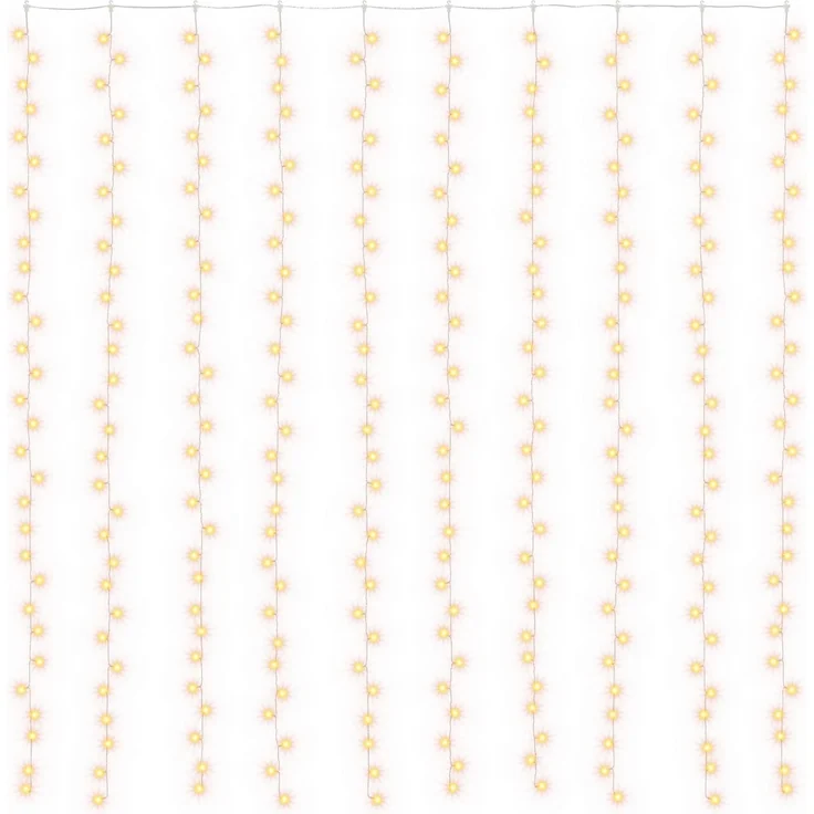vidaXL Lichtervorhang 300 LEDs Warmes Weiß 300 x 300 cm 42053487 – Bild 2