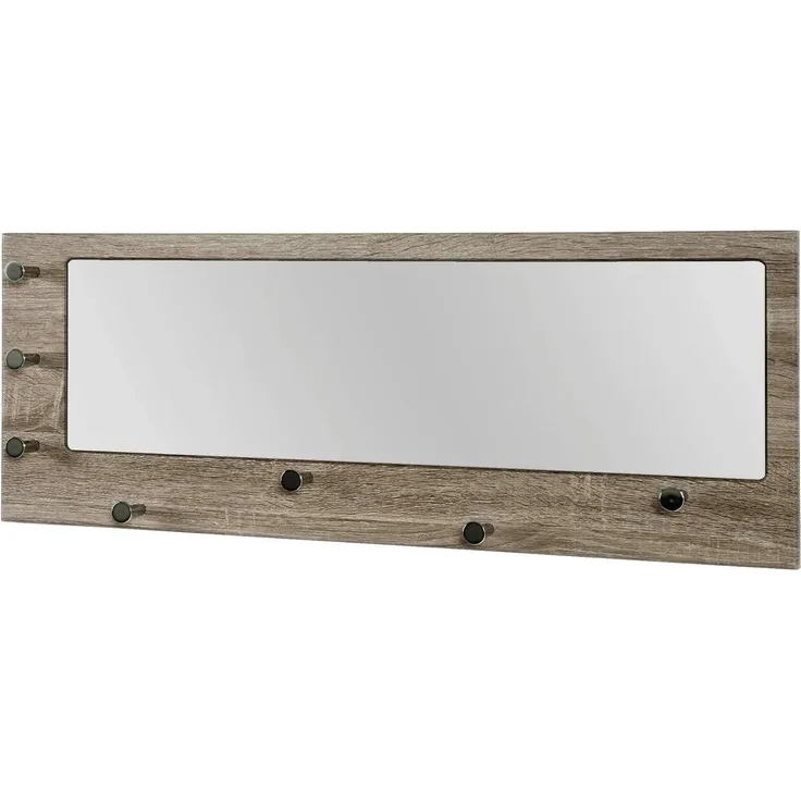 HAKU Möbel Wandgarderobe - trüffel-chrom-eiche - H. 30cm x B. 80cm - HAKU-42751