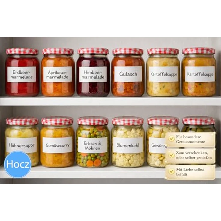 hocz 100x Einmachgläser 500 ml | mit Deckel Rot TO 82 | leere Gläser mit Schraubdeckel zum befüllen | Sturzgläser, Schraubgläser, Marmeladengläser Set | 100 Stück – Bild 7