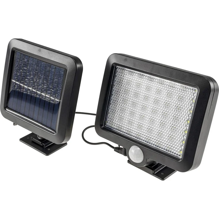LED Solar Wandleuchte m. Bewegungsmelder 300lm, 6000K, Akku, externe Solarzelle – Bild 4