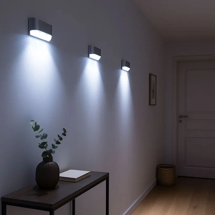 LED Wandleuchte silber, Bewegungsmelder, Dämmerungssensor – Bild 9