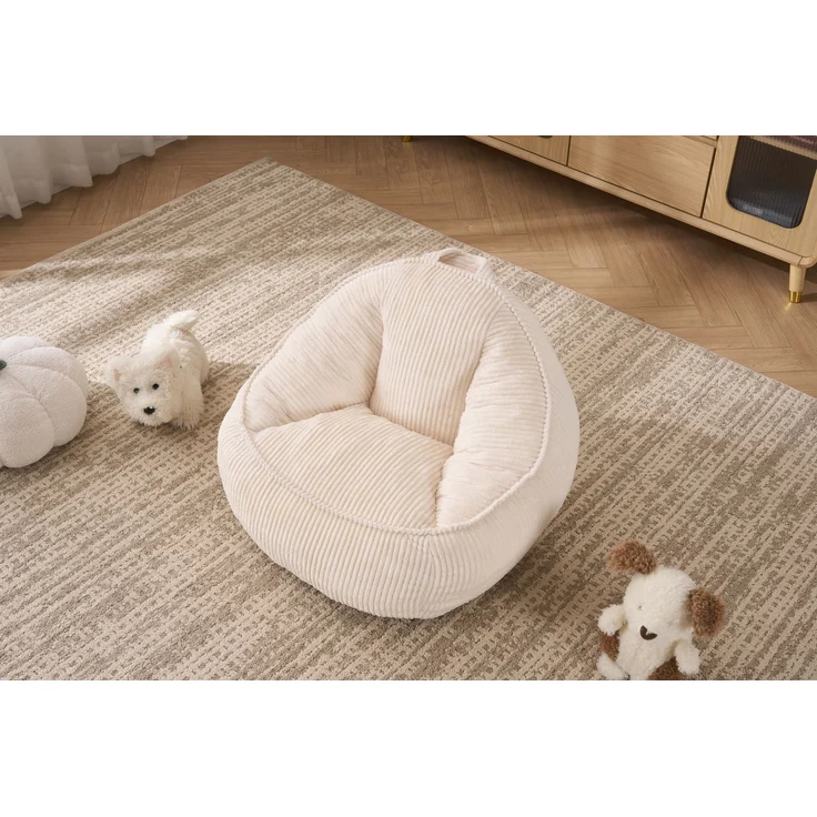 Sitzsack, weicher Plüsch-Sitzsack, bequemer Sitzsack, geeignet für Spielzimmer, Leseecke, Wohnzimmer und Kinderzimmer, für Jungen und Mädchen – klein(Beige)--Beige--69x72x51cm--YOUDENOVA – Bild 9