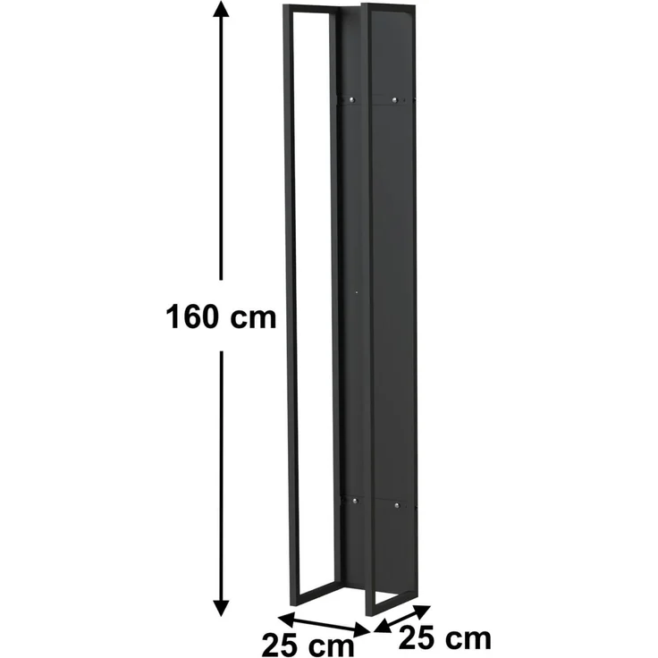 DanDiBo Kaminholzregal Innen Metall Schwarz Kaminholzständer 160 cm mit Rückwand an der Wand Hängend 96540 Holzkorb Kaminholzhalter Holzregal – Bild 2