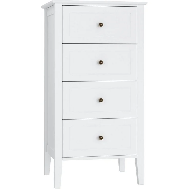 Homfa Kommode, Kommode mit 4 Schubladen, Schubladenschrank schmal, weiß, 50x40x95cm – Bild 5
