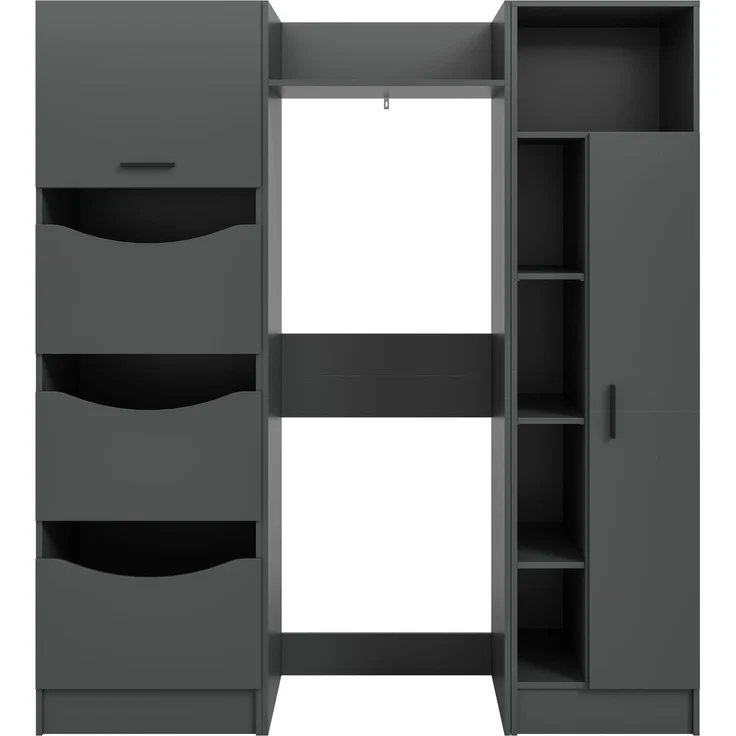 Waschmaschienenumbau Set (B/H/T: 166x195x62 cm) in anthrazit Nachbildung – Bild 3