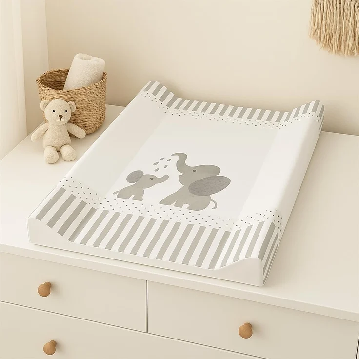 Rotho Keilwickelauflage 'Modern Elephants' 50x70 cm weiß/grau – Bild 4